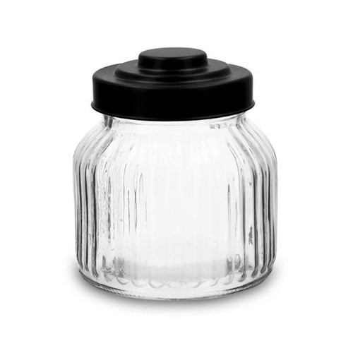 TARRO VIDRIO QUID MAISON 0.5L TAPA NEGRA